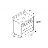 LA GERMANIA AMN96 5 E X T/21 GN Κουζίνα Μικτή Φυσικού Αερίου 90cm Inox