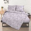 Σεντόνι με Λάστιχο Εμπριμέ Flower Λιλά Διπλό 160x200+32