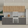 Κουζίνα Corfu Craft 8 Τεμαχίων Γραφίτης-Χρυσό Δρυς GR-CORFUCRAF