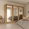 Ντουλάπα Grandio Χρυσό Δρυς με καθρέφτη 250x60x215cm GR-GRANDMIR-2