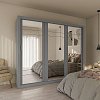 Ντουλάπα Grandio Γκρι με καθρέφτη 250x60x215cm GR-GRANDMIR-3