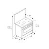 LA GERMANIA AMN96 5 G X V GN Κουζίνα Μικτή Φυσικού Αερίου 90cm Inox