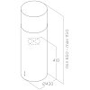 ELICA TUBE PRO ISLAND MAT BL/A/43 Απορροφητήρας Νησίδα 43cm Μαύρο