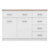 Μπουφές 120x33x85εκ Top Mix2D5S Λευκό-Sonoma μέ 5 Συρτάρια TO-KOM2D5SWH