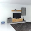 Σύνθεση Τηλεόρασης Lucky 246.3x37x193cm Γκρι-Χρυσό Δρυς TO-LUCKY