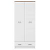 Ντουλάπα Δίφυλλη Top Mix Λευκή με Sonoma 80x57x183cm TO-TOP2D1S80W