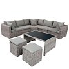 Σαλόνι Γωνία Κήπου Rachel Σετ 8 Τμχ Wicker Rattan 200-03-003