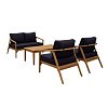 Σαλόνι Κήπου Σετ 4 Τμχ Anegada Teak Navy Blue 5491G 200-22-002