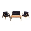 Σαλόνι Κήπου Σετ 4 Τμχ Anegada Teak Navy Blue 5491G 200-22-002