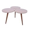 Τραπεζάκι σαλονιού ATRIA 3/1 μπεζ με walnut πόδια 863-82-026