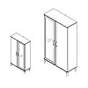 ΒΙΤΡΙΝΑ CORSICA 2K VS1 FLAGSTAFF OAK-ΜΑΥΡΟ 84,5x35x153εκ 11012003