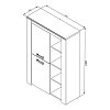 ΒΙΤΡΙΝΑ Kent POP Ν GREY OAK-WHITE OAK 99x36x146εκ knt 11008836