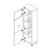 ΒΙΤΡΙΝΑ ΜΟΝΟΦΥΛΛΗ UMBRIA 1K VS GREY OAK-ΜΑΥΡΟ 53x33x191εκ 11008862