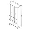 ΒΙΤΡΙΝΑ SARDINIA 2K VS2 ARTISAN OAK / ΜΑΥΡΟ 84.5x35x193.5εκ srd 11008233