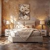 ΔΙΠΛΟ ΚΡΕΒΑΤΙ Fylliana Andros ΜΠΕΖ ΧΡΩΜΑ 175x214x115εκ (160x200) 887-225-018