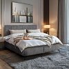 ΔΙΠΛΟ ΚΡΕΒΑΤΙ Fylliana David ΓΚΡΙ ΧΡΩΜΑ ΥΦΑΣΜΑΤΟΣ 172x211x118εκ (160x200) 880-225-059