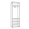 ΕΠΙΠΛΟ ΧΩΛ ΜΕ ΚΑΘΡΕΦΤΗ Beny 2K OG GREY-ΛΕΥΚΗ ΛΑΚΑ 60x35x192,5εκ fxtr 11008560