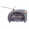 ΕΠΙΤΡΑΠΕΖΙΟ ΡΟΛΟΙ Fylliana "Vintage Radio" ΜΕΤΑΛΛΙΚΟ ΣΙΕΛ ΧΡΩΜΑ 22x8x16εκ sls 125-222-346