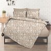 Σεντόνι με Λάστιχο Εμπριμέ Flower Μπεζ Διπλό 160x200+32