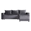 ΓΩΝΙΑΚΟΣ ΚΑΝΑΠΕΣ ΚΡΕΒΑΤΙ Lotos ΓΚΡΙ ΧΡΩΜΑ 237x168x80εκ 21045039