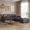 ΚΑΝΑΠΕΣ ΓΩΝΙΑ Fylliana New Isabella ΓΚΡΙ ΧΡΩΜΑ ΥΦΑΣΜΑΤΟΣ 270x160x90εκ 872-224-078