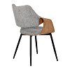 ΚΑΡΕΚΛΑ ΤΡΑΠΕΖΑΡΙΑΣ Fylliana FL6145 ΓΚΡΙ ΥΦΑΣΜΑ 58x56x83εκ 392-124-011
