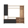 ΚΕΝΤΡΟ ΨΥΧΑΓΩΓΙΑΣ-ΣΥΝΘΕΣΗ BRAGA ARTISAN OAK-ΜΑΥΡΟ 168x35x157εκ 11011452