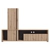 ΚΕΝΤΡΟ ΨΥΧΑΓΩΓΙΑΣ-ΣΥΝΘΕΣΗ CHANIA ARTISAN OAK-ARTISAN OAK ΜΕ ΜΑΥΡΕΣ ΓΡΑΜΜΕΣ-ΜΑΥΡΟ 196x33x140εκ xtrt 11013496