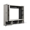 ΚΕΝΤΡΟ ΨΥΧΑΓΩΓΙΑΣ-ΣΥΝΘΕΣΗ LORCA WHITE OAK / ΜΑΥΡΟ 195.5x35x171.5εκ 11008353