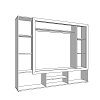 ΚΕΝΤΡΟ ΨΥΧΑΓΩΓΙΑΣ-ΣΥΝΘΕΣΗ LORCA WHITE OAK / ΜΑΥΡΟ 195.5x35x171.5εκ 11008353