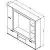 ΚΕΝΤΡΟ ΨΥΧΑΓΩΓΙΑΣ-ΣΥΝΘΕΣΗ LORCA WHITE OAK / ΜΑΥΡΟ 195.5x35x171.5εκ 11008353