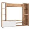 ΚΕΝΤΡΟ ΨΥΧΑΓΩΓΙΑΣ-ΣΥΝΘΕΣΗ MATARO ARTISAN OAK-ΛΕΥΚΟ 185x35x155εκ 11011444