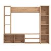ΚΕΝΤΡΟ ΨΥΧΑΓΩΓΙΑΣ-ΣΥΝΘΕΣΗ MATARO ARTISAN OAK-ΛΕΥΚΟ 185x35x155εκ 11011444