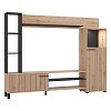 ΚΕΝΤΡΟ ΨΥΧΑΓΩΓΙΑΣ-ΣΥΝΘΕΣΗ RETIMNO ARTISAN OAK-ARTISAN OAK ΜΕ ΜΑΥΡΕΣ ΓΡΑΜΜΕΣ-ΜΑΥΡΟ 208x33x158εκ 11013492