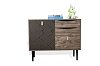 ΚΟΜΟΤΑ Fylliana "Home" ΜΑΥΡΟ ΜΕ GREY OAK 90x39.5x75εκ 271-00-022