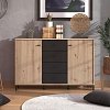ΚΟΜΟΤΑ-ΜΠΟΥΦΕΣ AVIGNON 138 3K4F2V ARTISAN OAK-ΜΑΥΡΟ ΧΡΩΜΑ 139x40x90εκ 11014729