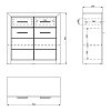 ΚΟΜΟΤΑ-ΜΠΟΥΦΕΣ Etna 2K2F Grey Oak-Λευκή Λάκα 93x35x90.5εκ 11008635