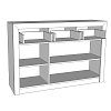 ΚΟΜΟΤΑ-ΜΠΟΥΦΕΣ Etna 3K3F Grey Oak - Λευκή Λάκκα 133x35x90.5εκ 11008634
