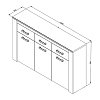 ΚΟΜΟΤΑ-ΜΠΟΥΦΕΣ Kent 160 3Κ3F GREY OAK/WHITE OAK 160x37x98εκ knt 11008627