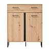 ΚΟΜΟΤΑ-ΜΠΟΥΦΕΣ SARDINIA 2K1F ARTISAN OAK / ΜΑΥΡΟ 84,5x35x103,5εκ 11008259