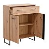 ΚΟΜΟΤΑ-ΜΠΟΥΦΕΣ SARDINIA 2K1F ARTISAN OAK / ΜΑΥΡΟ 84,5x35x103,5εκ 11008259