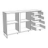 ΚΟΜΟΤΑ-ΜΠΟΥΦΕΣ SARDINIA 3K4F ARTISAN OAK / ΜΑΥΡΟ 159x42x92.5εκ srd 11008230