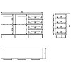 ΚΟΜΟΤΑ-ΜΠΟΥΦΕΣ SARDINIA 3K4F ARTISAN OAK / ΜΑΥΡΟ 159x42x92.5εκ srd 11008230