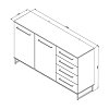ΚΟΜΟΤΑ-ΜΠΟΥΦΕΣ SARDINIA 3K4F ARTISAN OAK / ΜΑΥΡΟ 159x42x92.5εκ srd 11008230