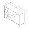 ΚΟΜΟΤΑ-ΜΠΟΥΦΕΣ UMBRIA 3K4F GREY OAK-ΜΑΥΡΟ 137x40x90εκ 11008659