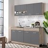 ΚΟΥΖΙΝΑ DALILA 120 GREY OAK / ΓΚΡΙ 120x51,5x206,5εκ 11008357