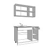 ΚΟΥΖΙΝΑ DALILA 120 GREY OAK / ΓΚΡΙ 120x51,5x206,5εκ 11008357