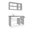 ΚΟΥΖΙΝΑ DALILA 120 GREY OAK / ΛΕΥΚΟ 120x51,5x206,5εκ 11008356