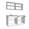 ΚΟΥΖΙΝΑ DALILA 160 GREY OAK / ΓΚΡΙ 160x51,5x206,5εκ 11008333