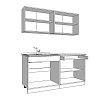 ΚΟΥΖΙΝΑ DALILA 160 GREY OAK / ΛΕΥΚΟ 160x51,5x206,5εκ 11008332